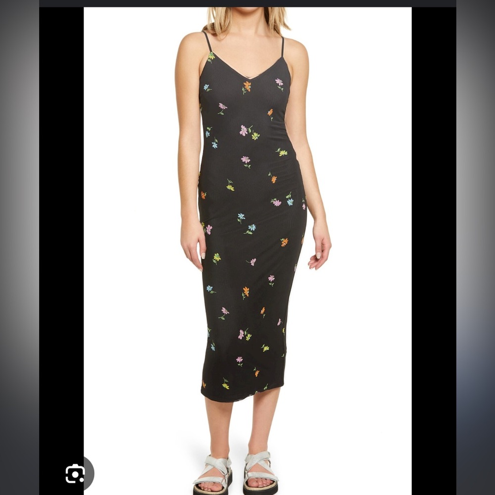 AFRM Amina black floral dress size Medium